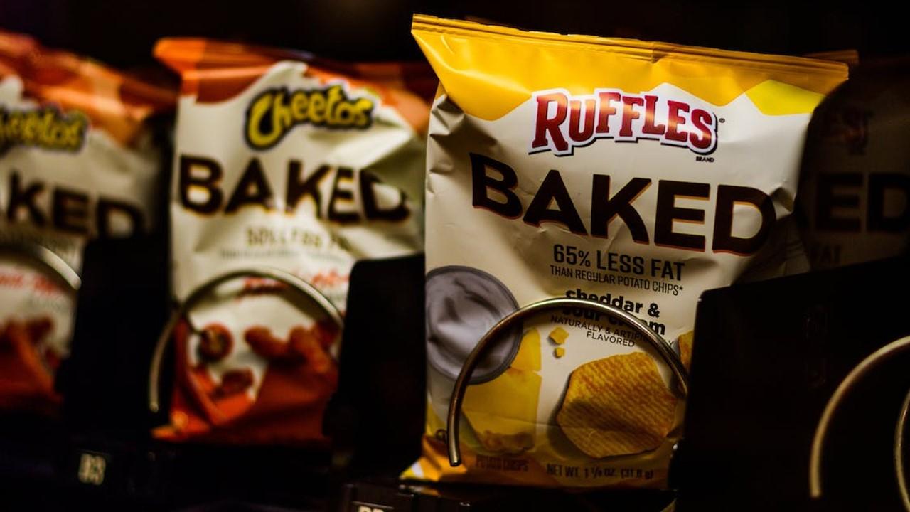 Bags of chips in a vending machine