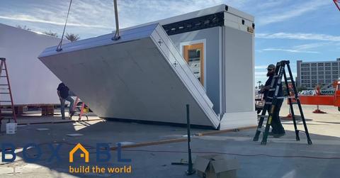 Boxabl tiny home delivery on land