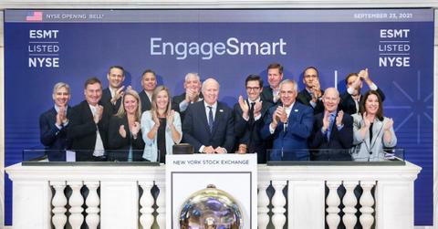 People posing at EngageSmart's IPO