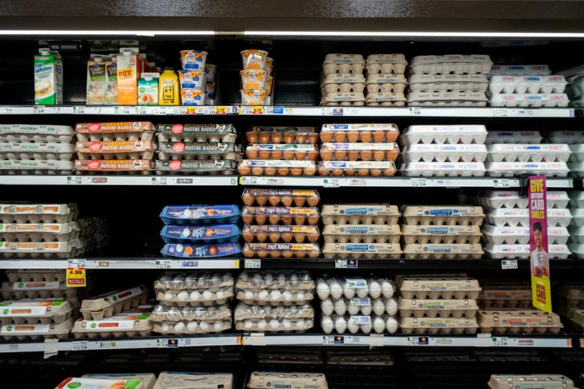 Eggs at a grocery store