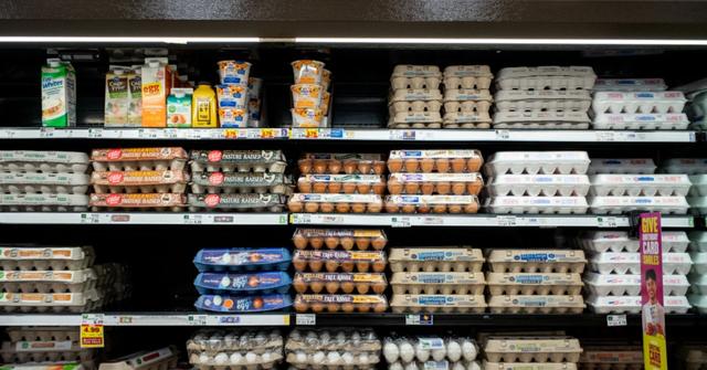 Eggs at a grocery store