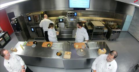 Chefs at work in a kitchen