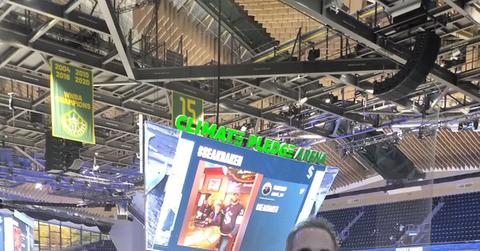 Andy Jassy at pre-game at the arena(NHL hocky in Seattle)