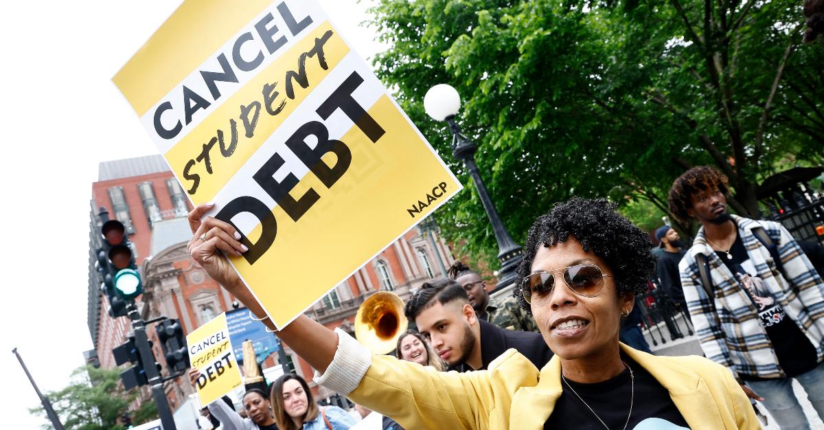 Students calling for student loan cancelation