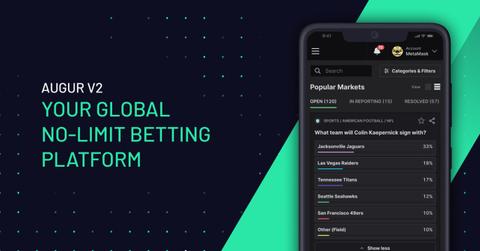 Augur betting platform on a cellphone