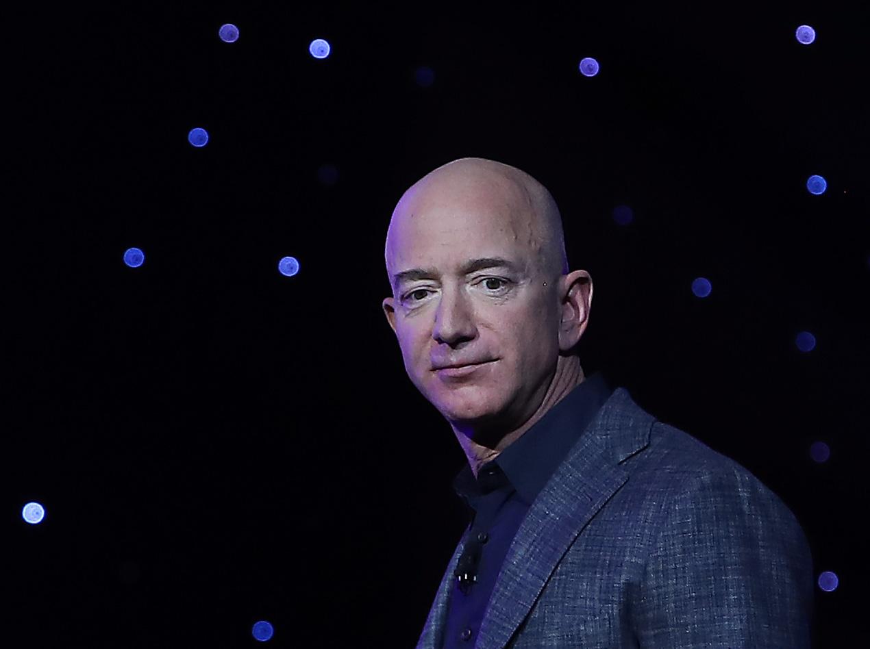 Blue Origin founder Jeff Bezos makes announcement at Satellite 2019 Conference