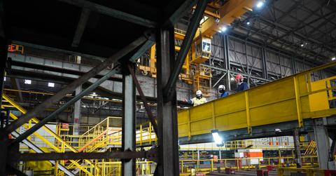 Raw materials in a steel factory