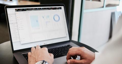 person using macbook