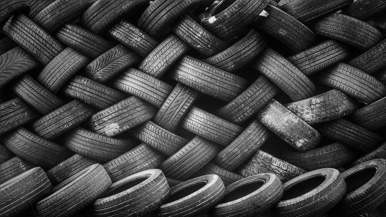 rubber tire pile