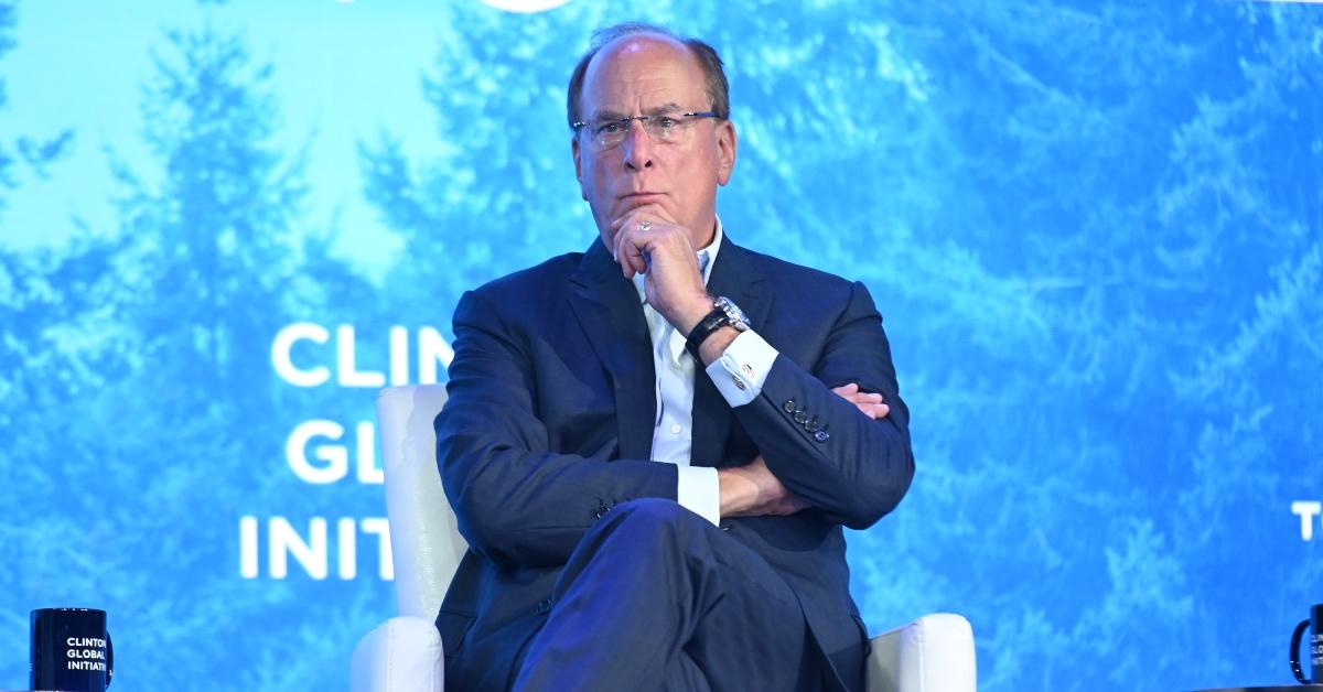  Larry Fink on stage at the Clinton Global Initiative in September 2022.