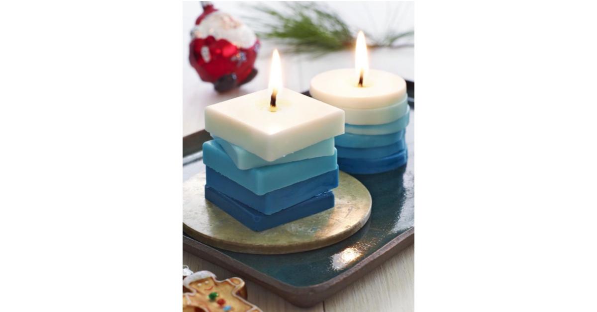 DIY Hanukkah stacked candles