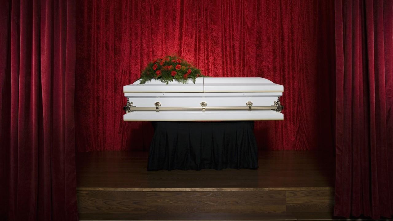 A casket at a funeral