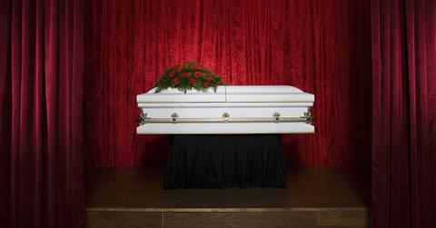 A casket at a funeral
