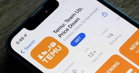 The Temu shopping app on a smartphone