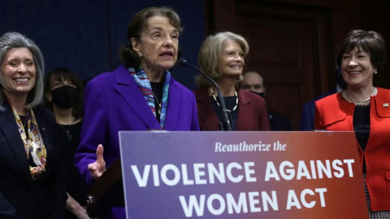 Sen. Feinstein speaking about the Violence Against Women Act in February 2022.