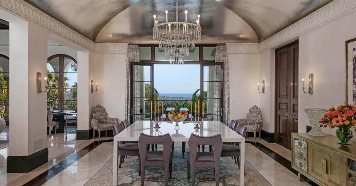 The dining room of the Montecito home.