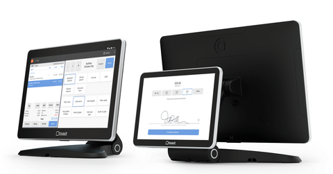 The Toasttab App displayed on monitors