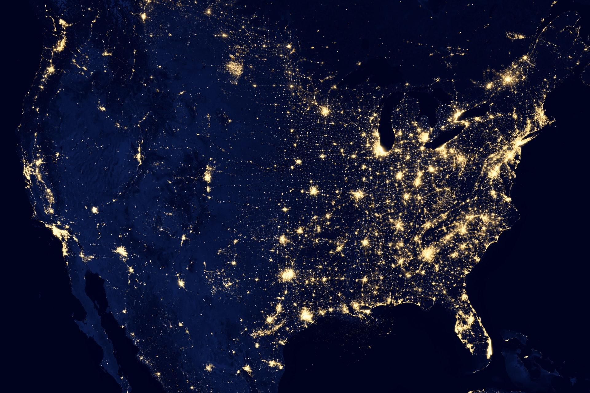 Map showing satellite internet