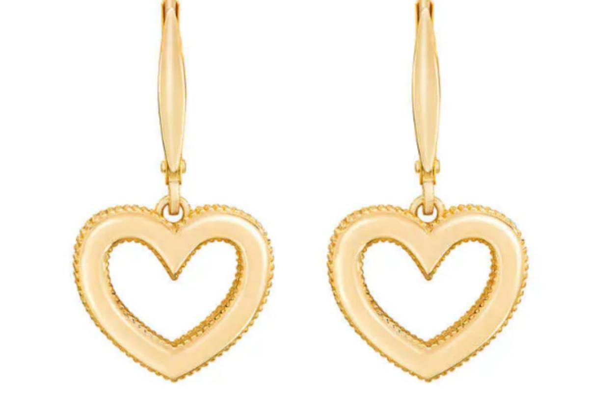 14kt Yellow Gold Heart Earrings 