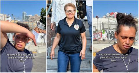 Skid Row Woman Says She Was Paid $2 to Vote for Karen Bass