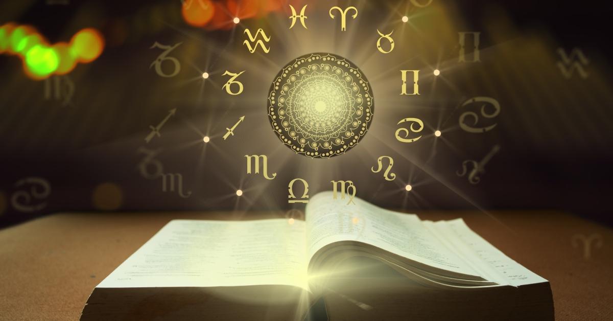 A book of Zodiac sign wheel of fortune