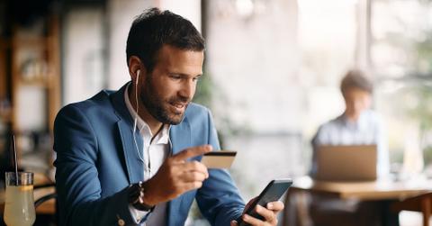 A man using a credit card