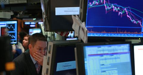 A trader works on the floor of the New York Stock Exchange