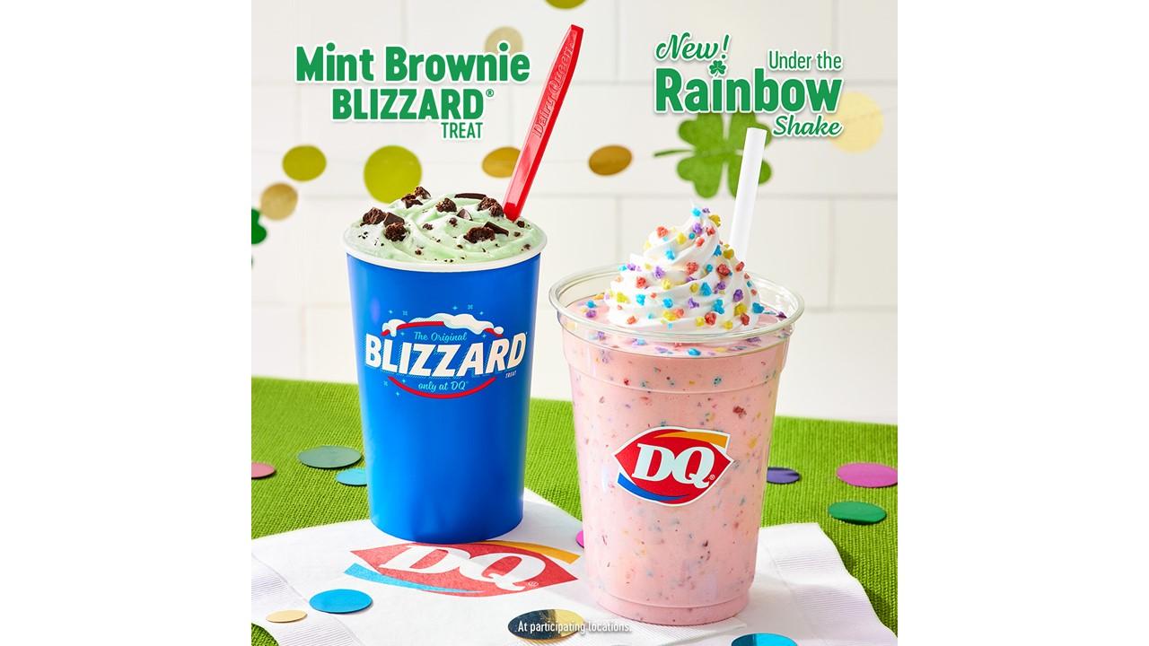 Dairy Queen blizzard and shake for St. Patrick's Day