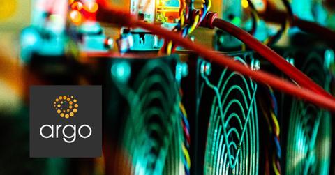 Argo logo and blockchain equipment