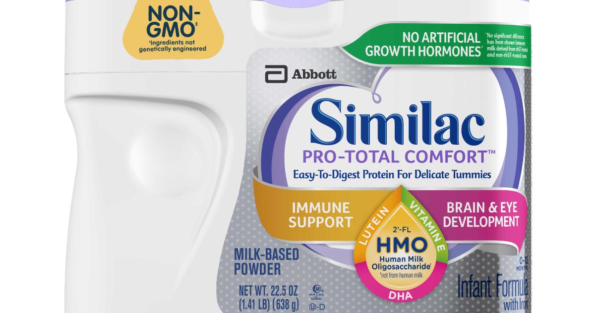 Similac Pro Total Comfort baby formula container