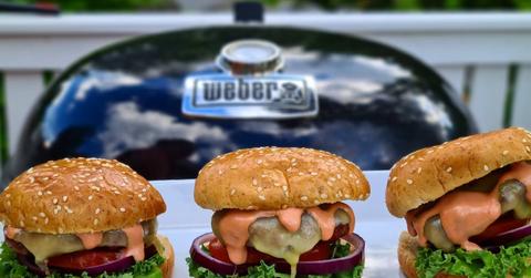 Weber grill and burgers
