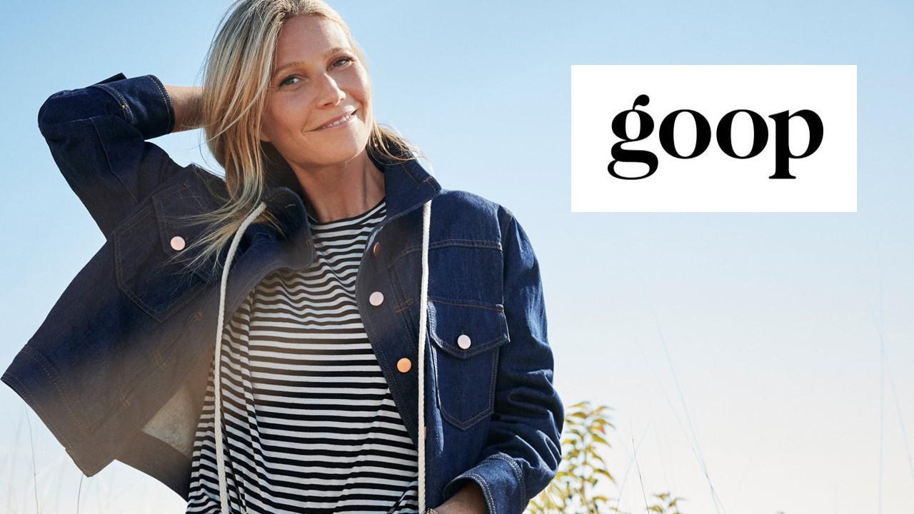 Gwyneth Paltrow and Goop logo