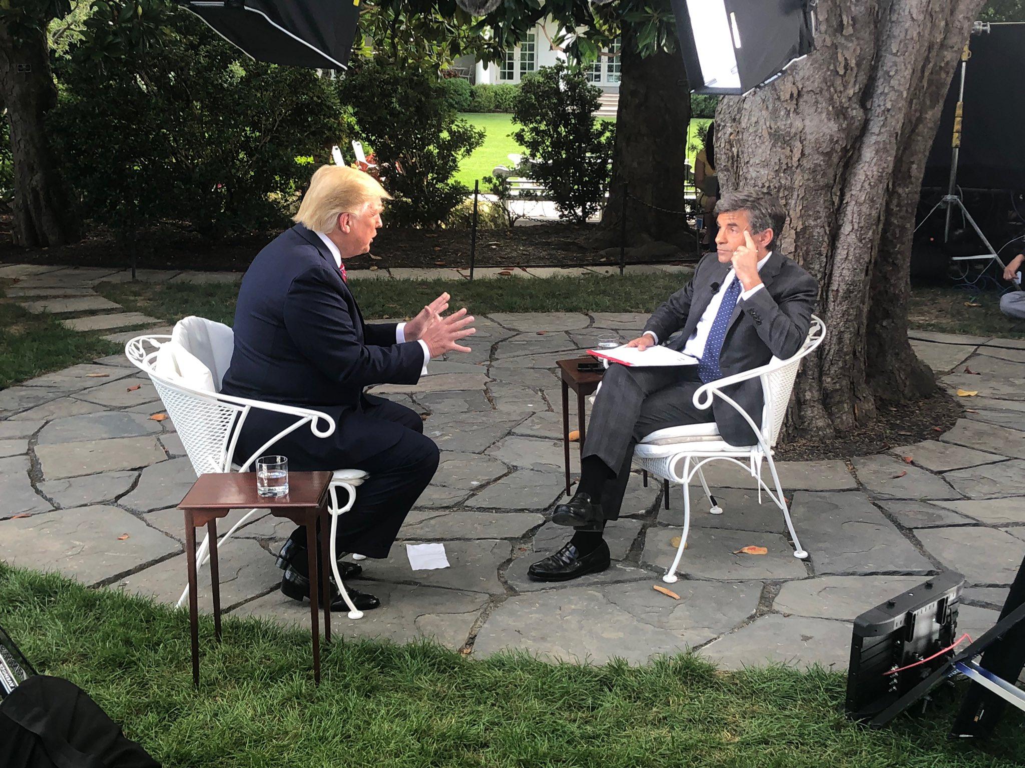 George Stephanopoulos interviewing Donald Trump