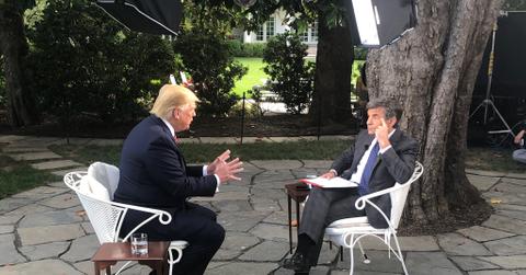 George Stephanopoulos interviewing Donald Trump