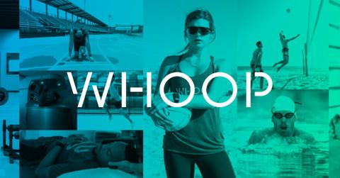 Whoop logo over collage of people exercising