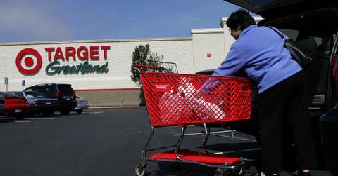 A woman in a Target parking lot