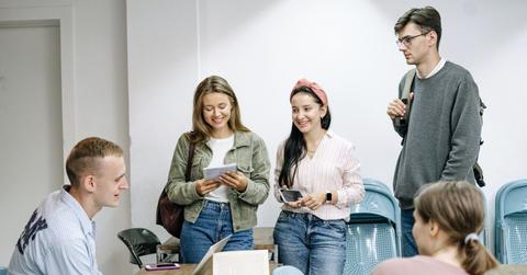 College students talking