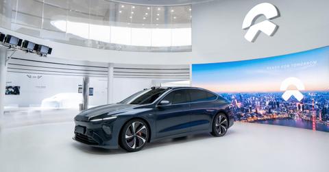 NIO car in a showroom