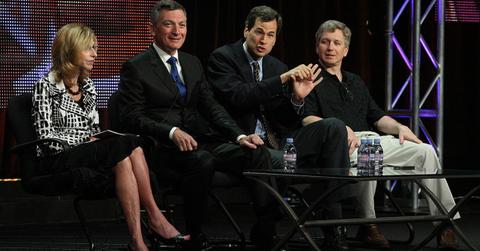 Dr. Donald Sadoway (second from left) pictured with Paula S. Aspell, David Pogue, and Chris Schmidt