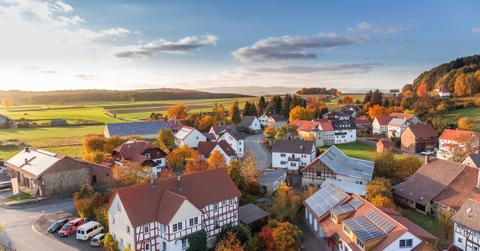 Aerial view of houses