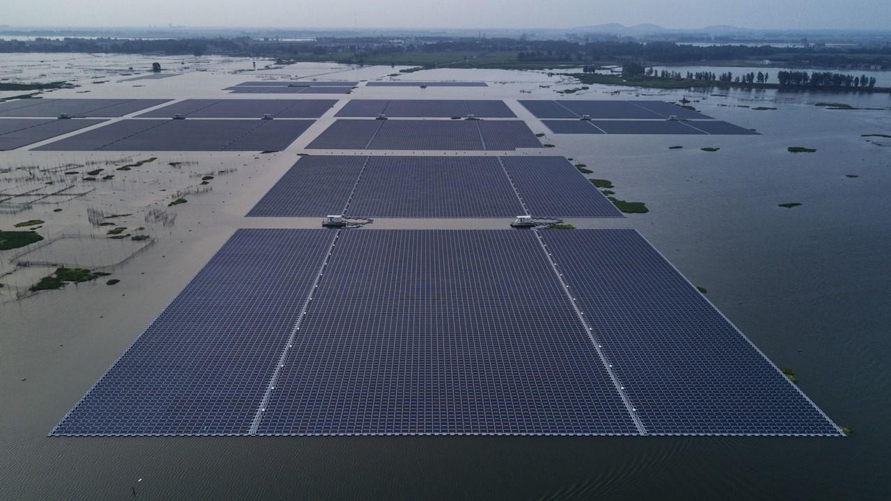 Floating solar panels in China