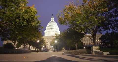 U.S. Capitol building at dusk
