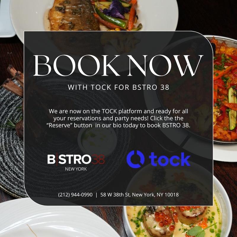 New York Hotspot Bstro 38 Partners with TOCK