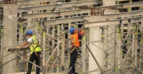 Construction workers on site