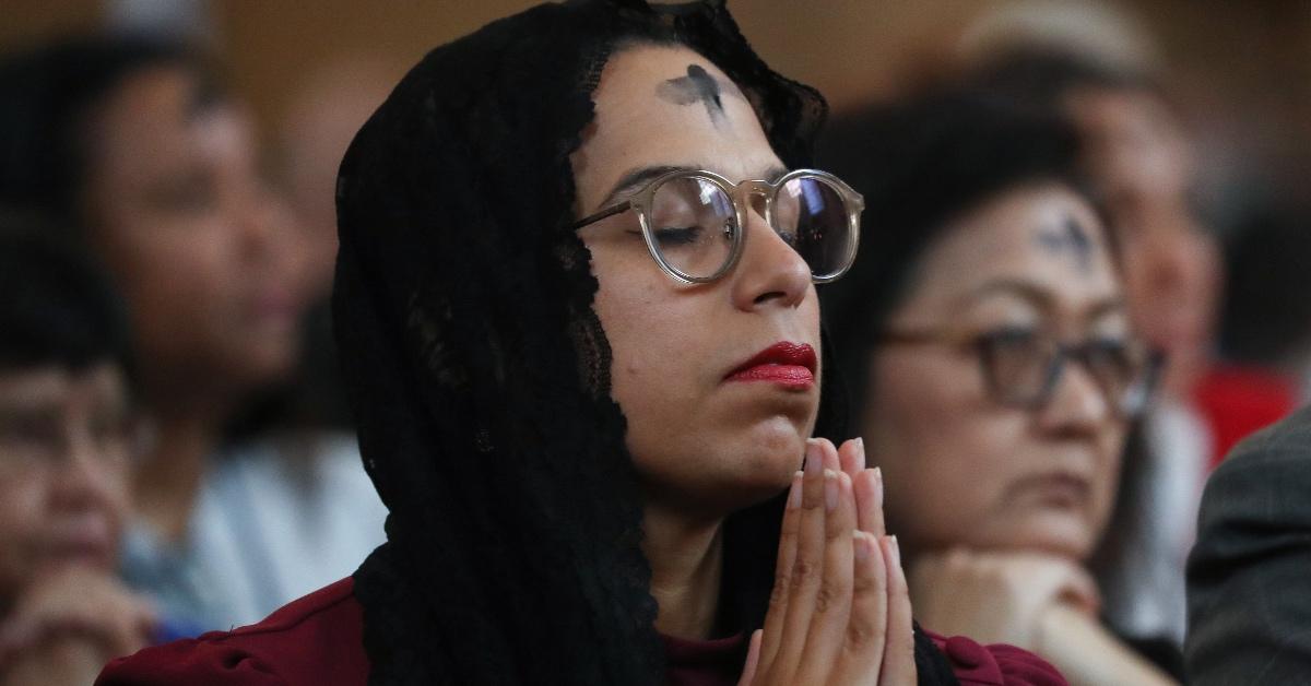 Woman observing Ash Wednesday