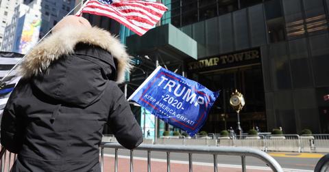 Trump supporters waving flags