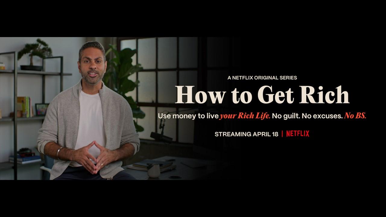 'How to Get Rich' banner with Ramit Sethi