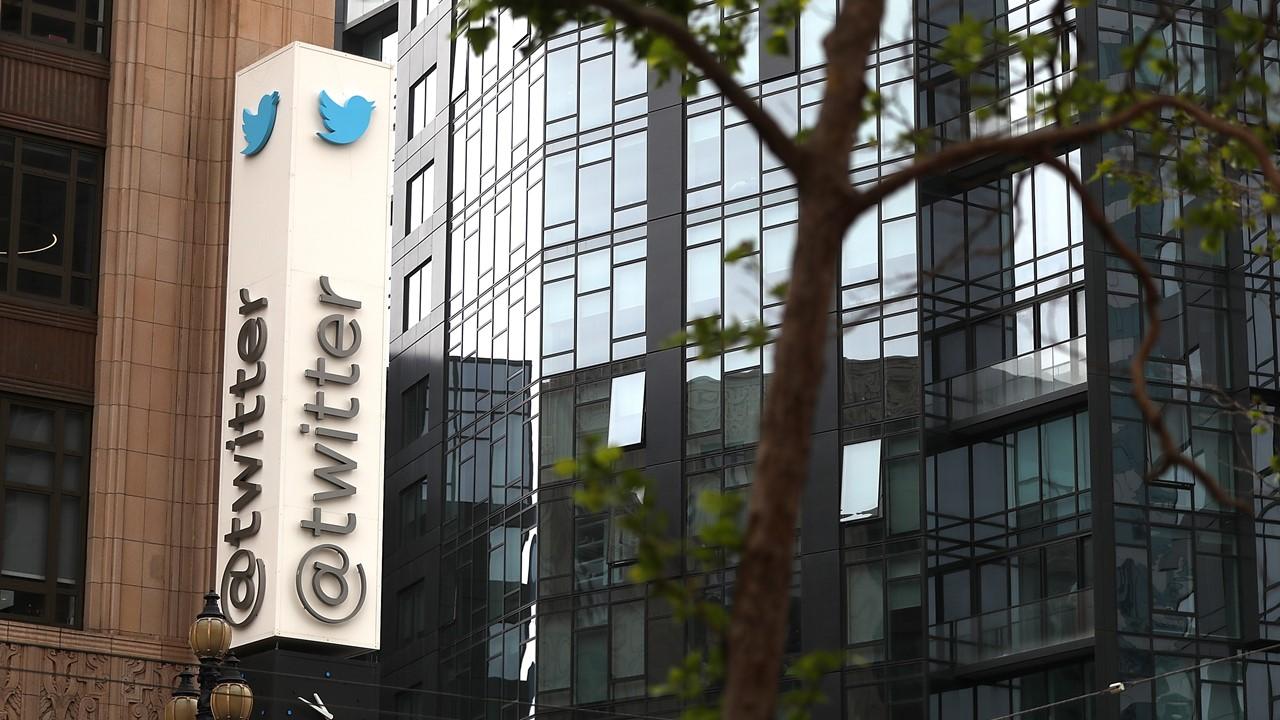 A sign at the Twitter Headquarters in San Francisco