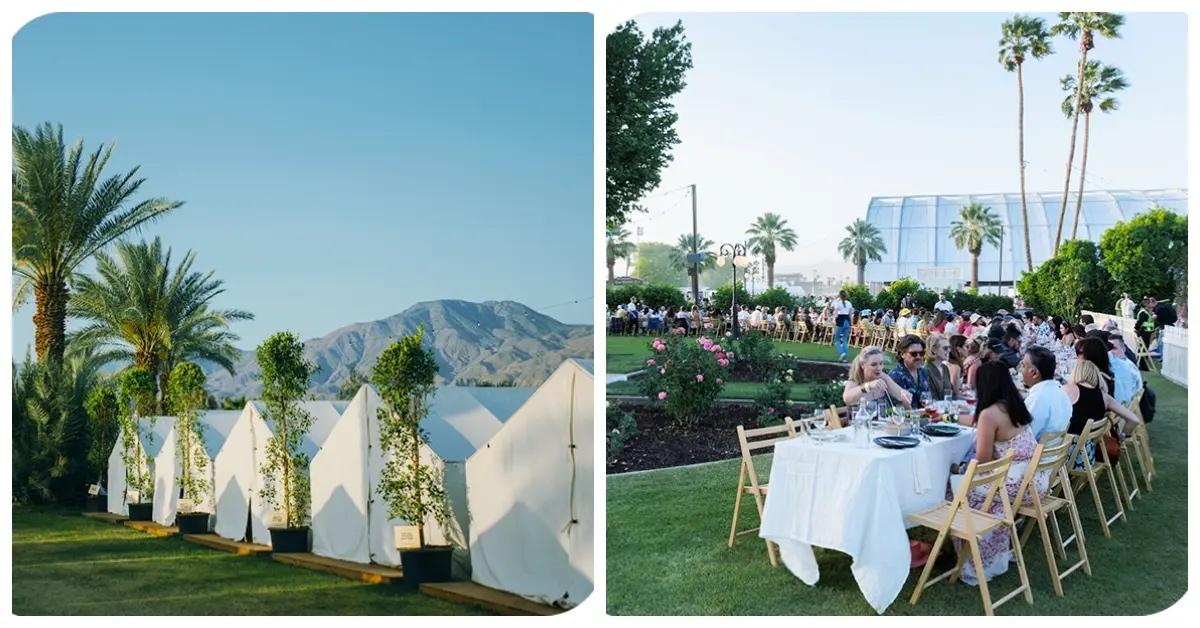 The Safari Camping ground and the VIP Rose Garden at Coachella.