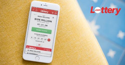 Lottery.com app on a cellphone